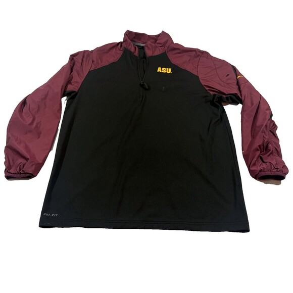 Nike Arizona State University ASU Sundevils Pullover Jacket 1/4 Zip Mens Sz L - Picture 1 of 12